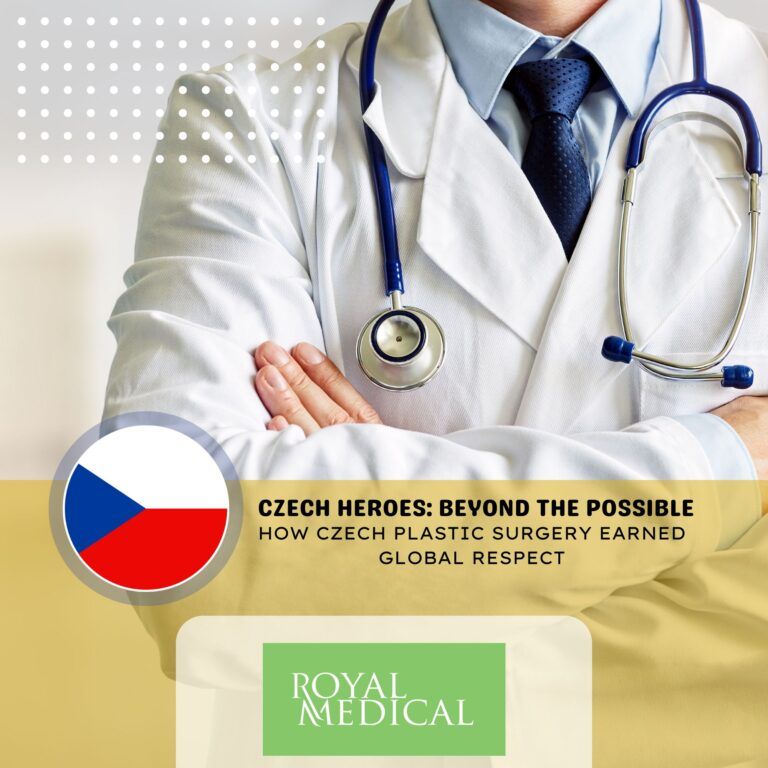 Czech doctor in white coat with stethoscope representing global success in plastic surgery